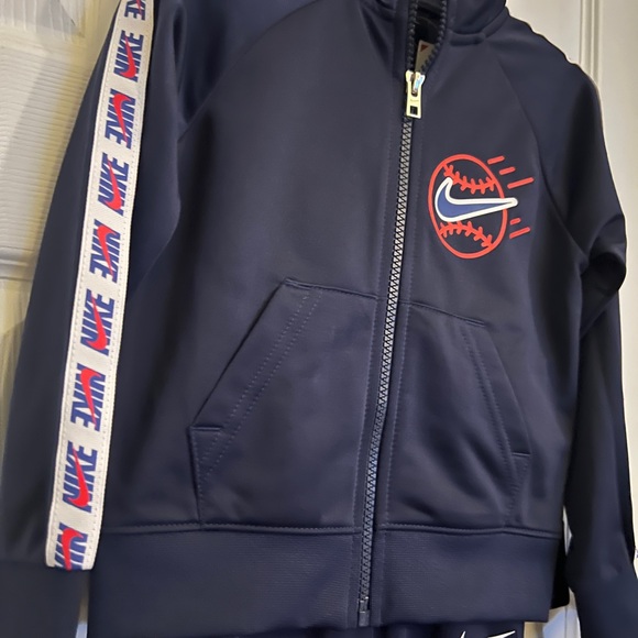 Nike Toddler Boy 2 Piece Jogging Set Baseball, Navy Blue Tracksuit - Picture 3 of 5
